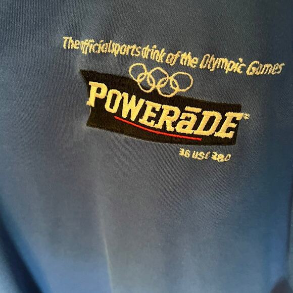 POWERADE Sport Drink Logo Polo Mens Size XL Blue - Picture 2 of 5